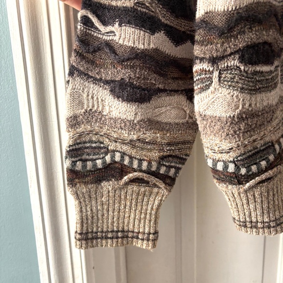 Norm Thompson Vintage Sweater Mens Textured Coogi Style Brown Medium - Picture 11 of 13